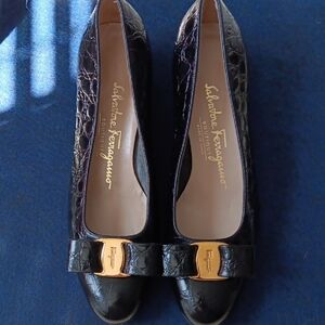 Salvatore Ferragamo Black Leather Women's Shoes